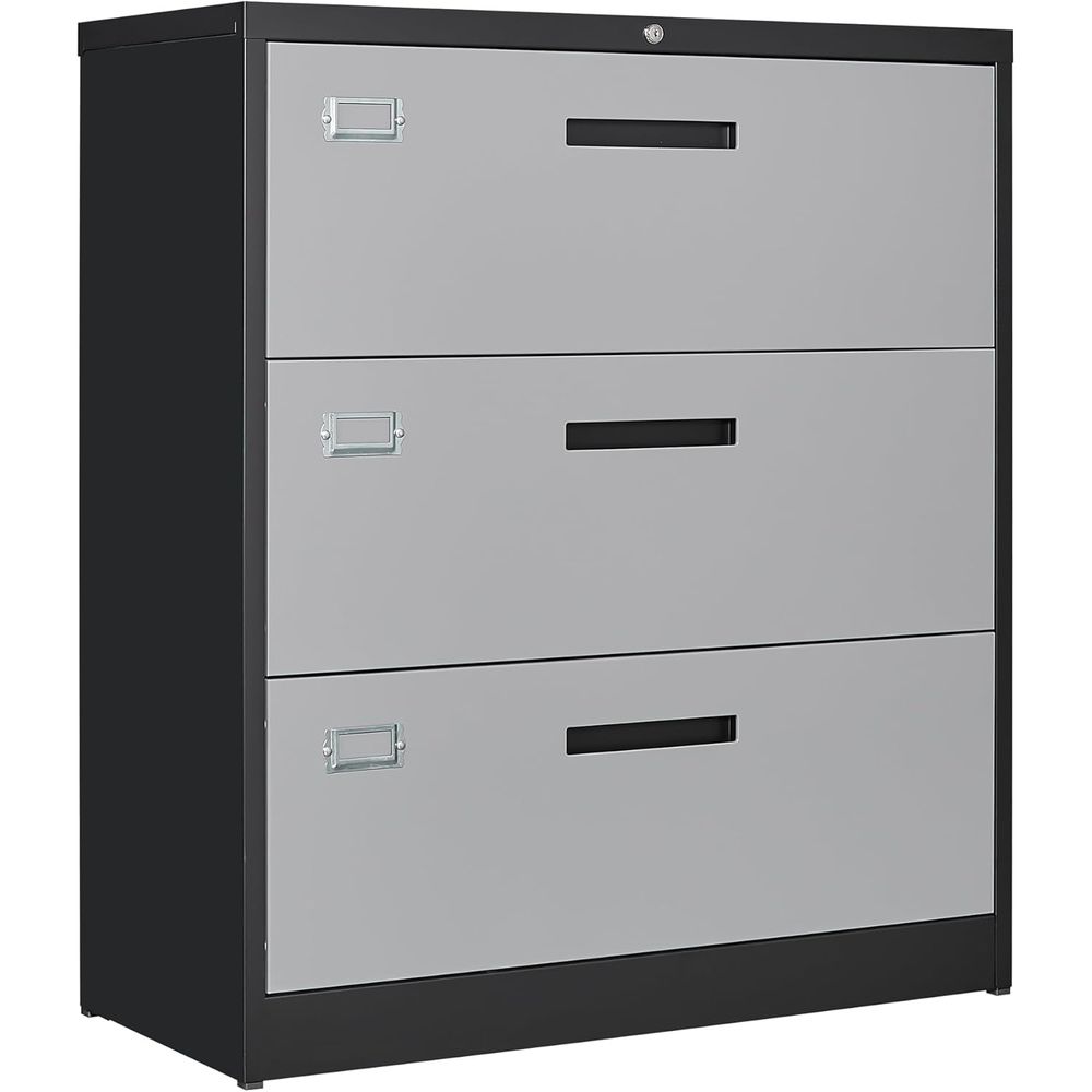File Cabinet Lateral - Metal Lateral File Cabinet with Lock,