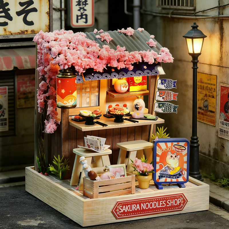 Office Furniture Layout - Mini Dollhouse Kit Sakura Street Cafe