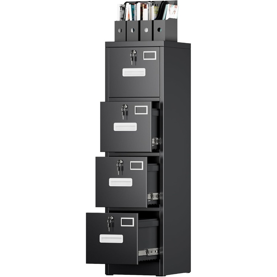 Office Furniture Names - 4 Drawer File Cabinet Metal Vertical