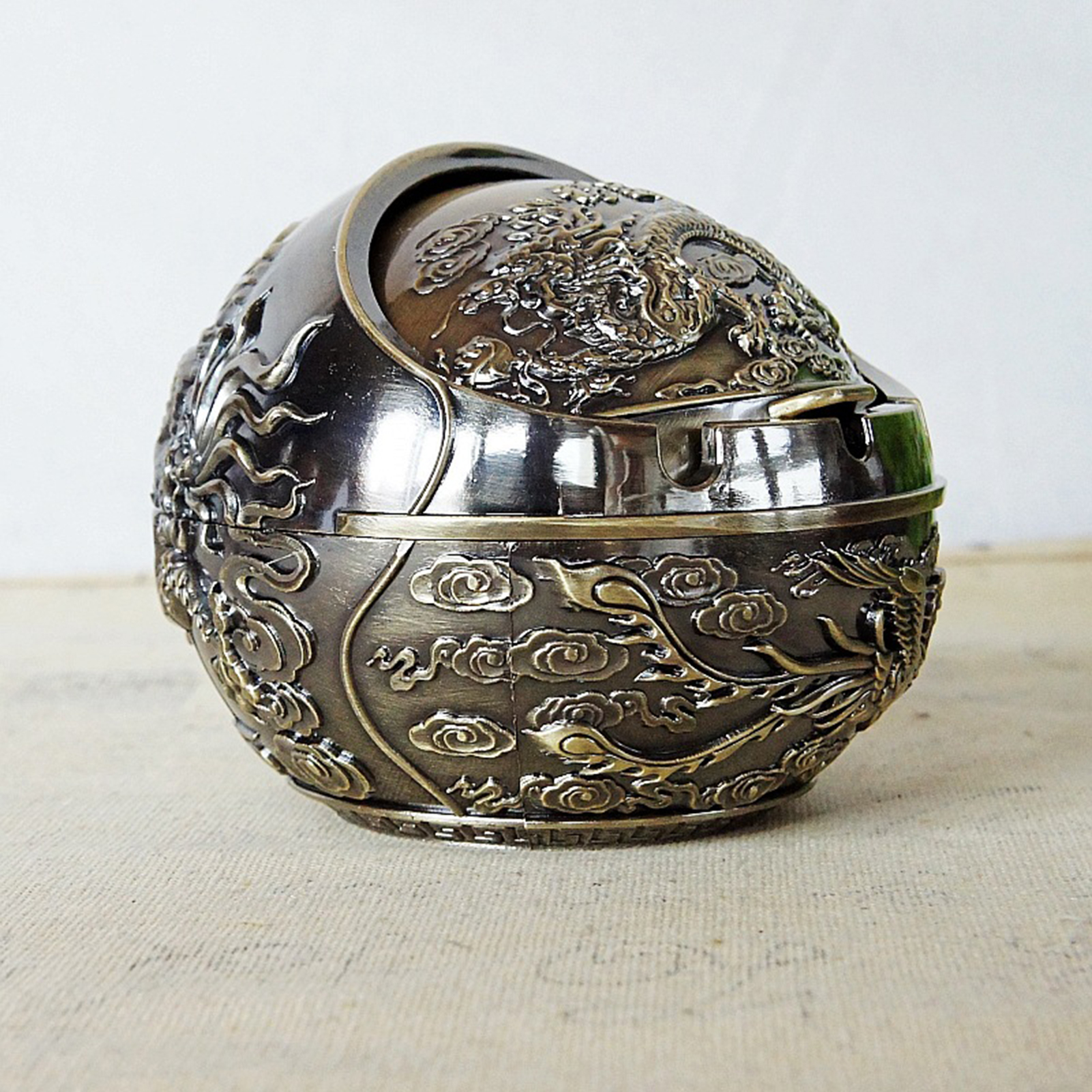 Office Furniture Phoenix - Metal Dragon Phoenix Ashtray Windproof Smokeless