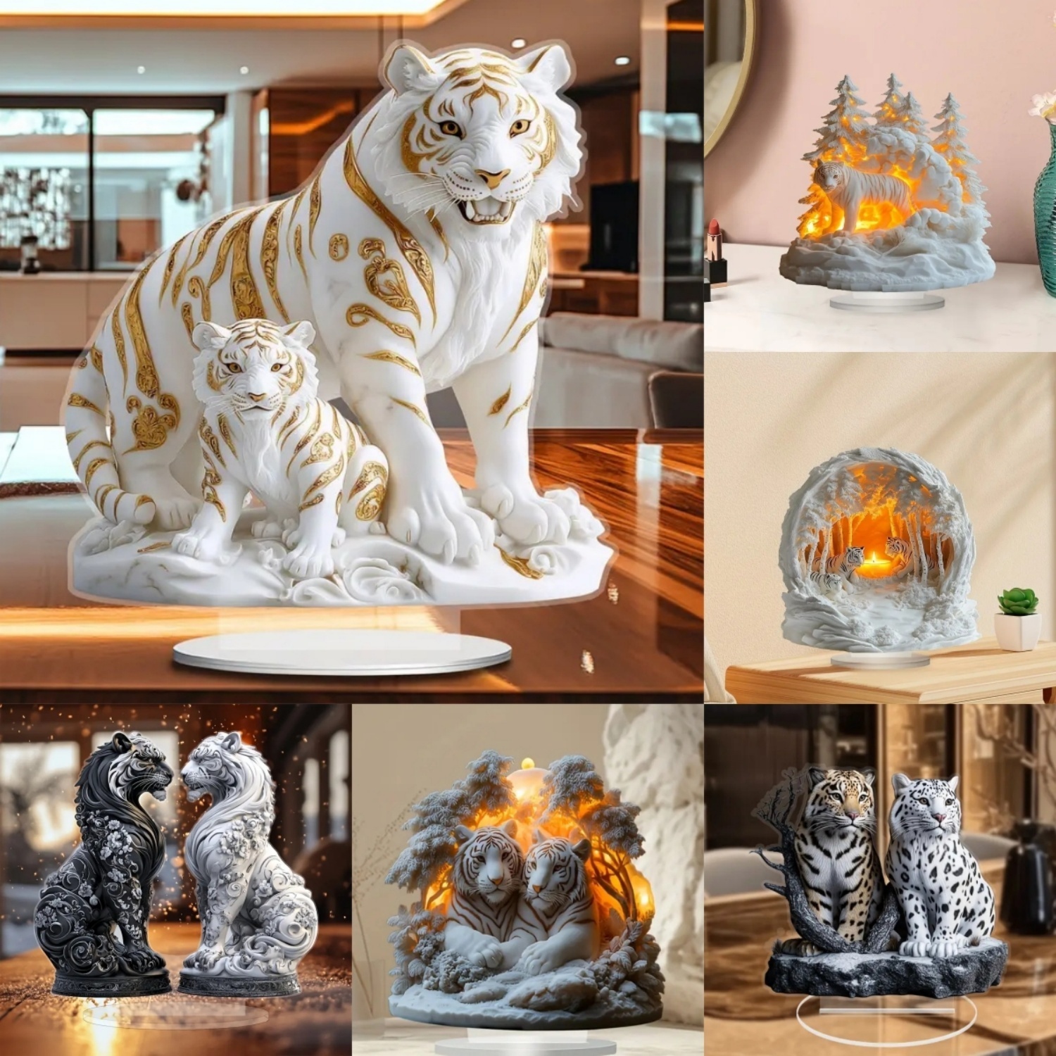 Two Tigers Statue,2D Flat Anim - Office Furniture Layout บทวิจารณ์และราคา