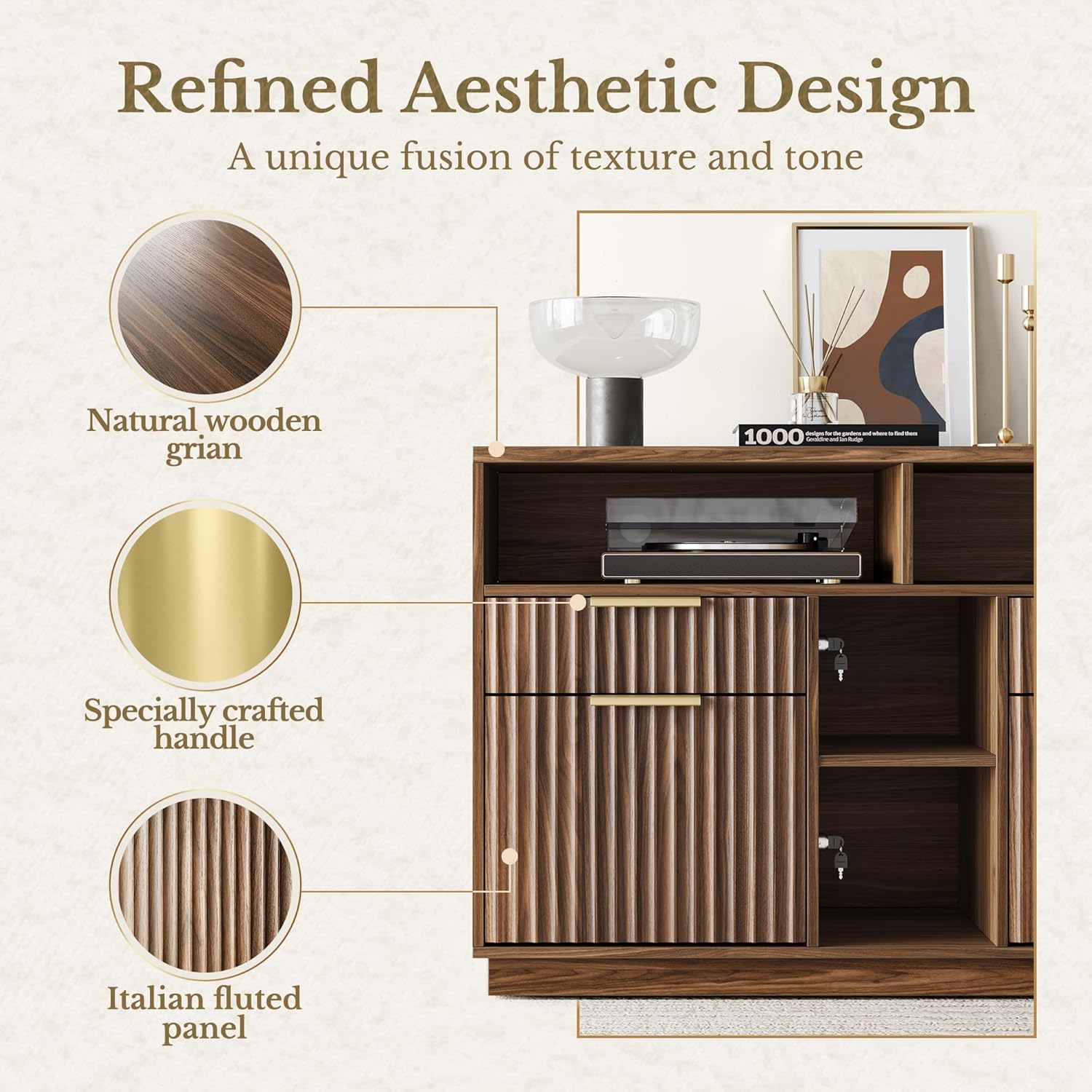 4 Drawer File Cabinet, Fluted  - File Cabinet Lateral บทวิจารณ์และราคา