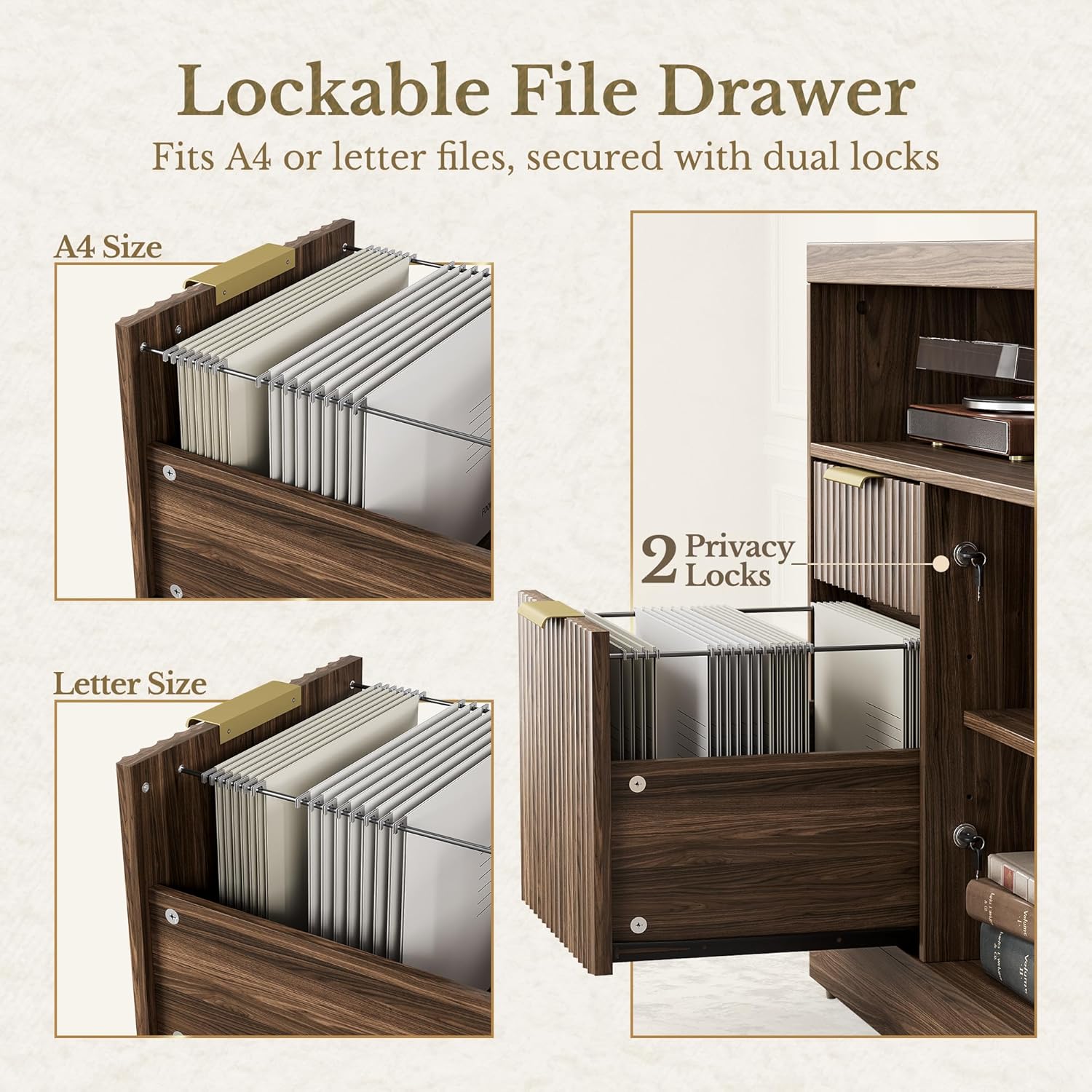 4 Drawer File Cabinet, Fluted  - File Cabinet Lateral บทวิจารณ์และราคา