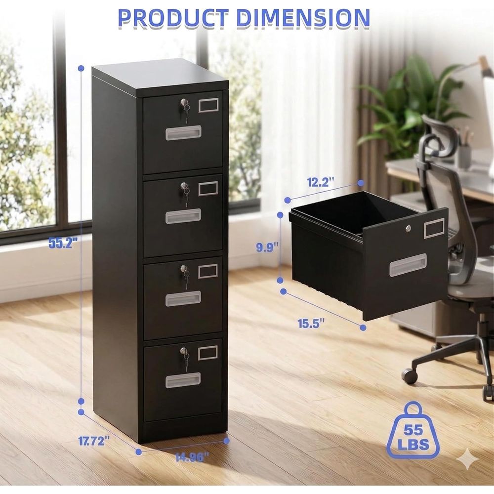 4 Der ile Cabinet with Lock an - Office Furniture Names บทวิจารณ์และราคา