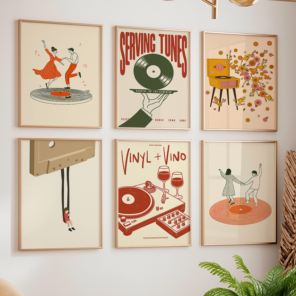 1pc Vintage Music Canvas Poste - Office Furniture Layout บทวิจารณ์และราคา