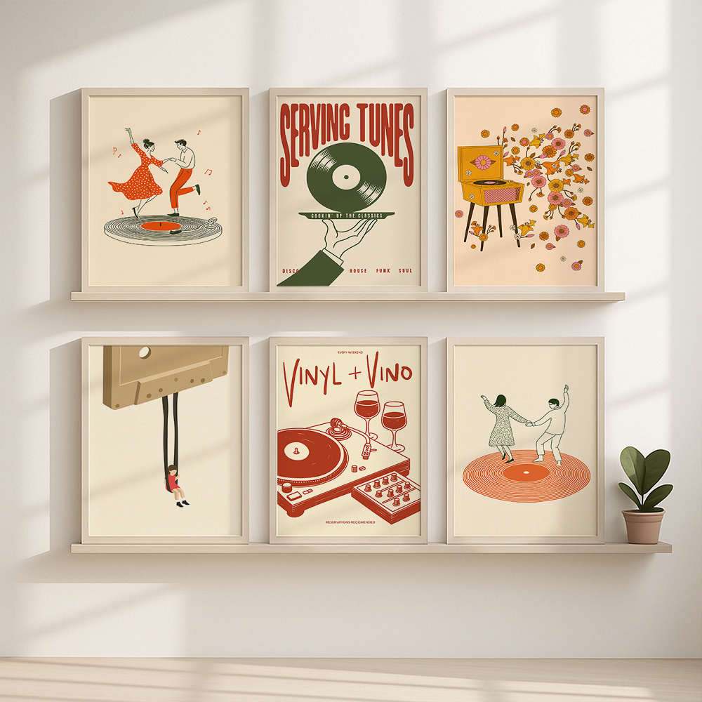 1pc Vintage Music Canvas Poste - Office Furniture Layout บทวิจารณ์และราคา