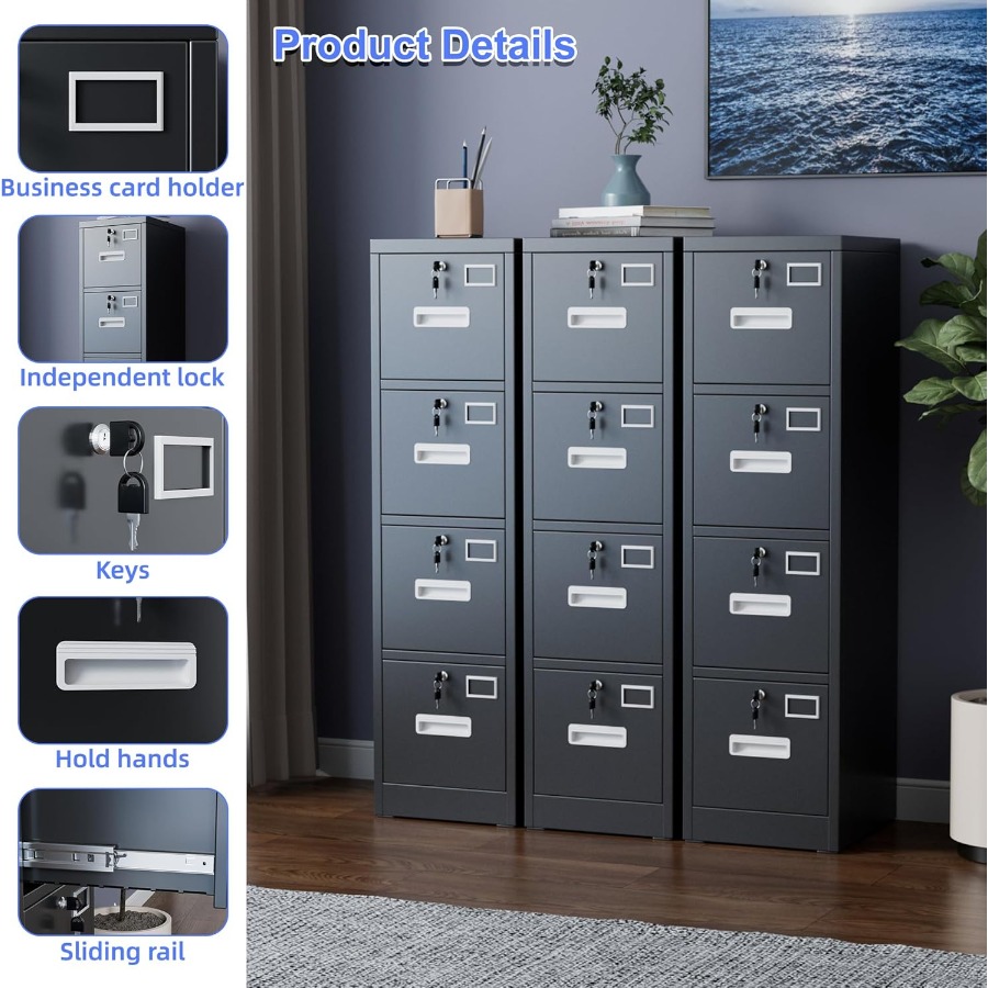 4 Drawer File Cabinet Metal Ve - Office Furniture Names บทวิจารณ์และราคา
