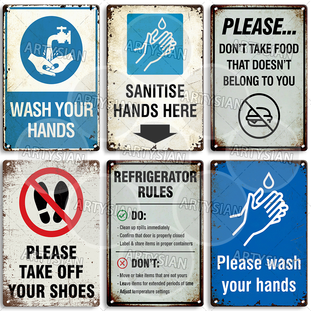 Hygiene Metal Sign No Shoes No - Office Furniture Layout บทวิจารณ์และราคา