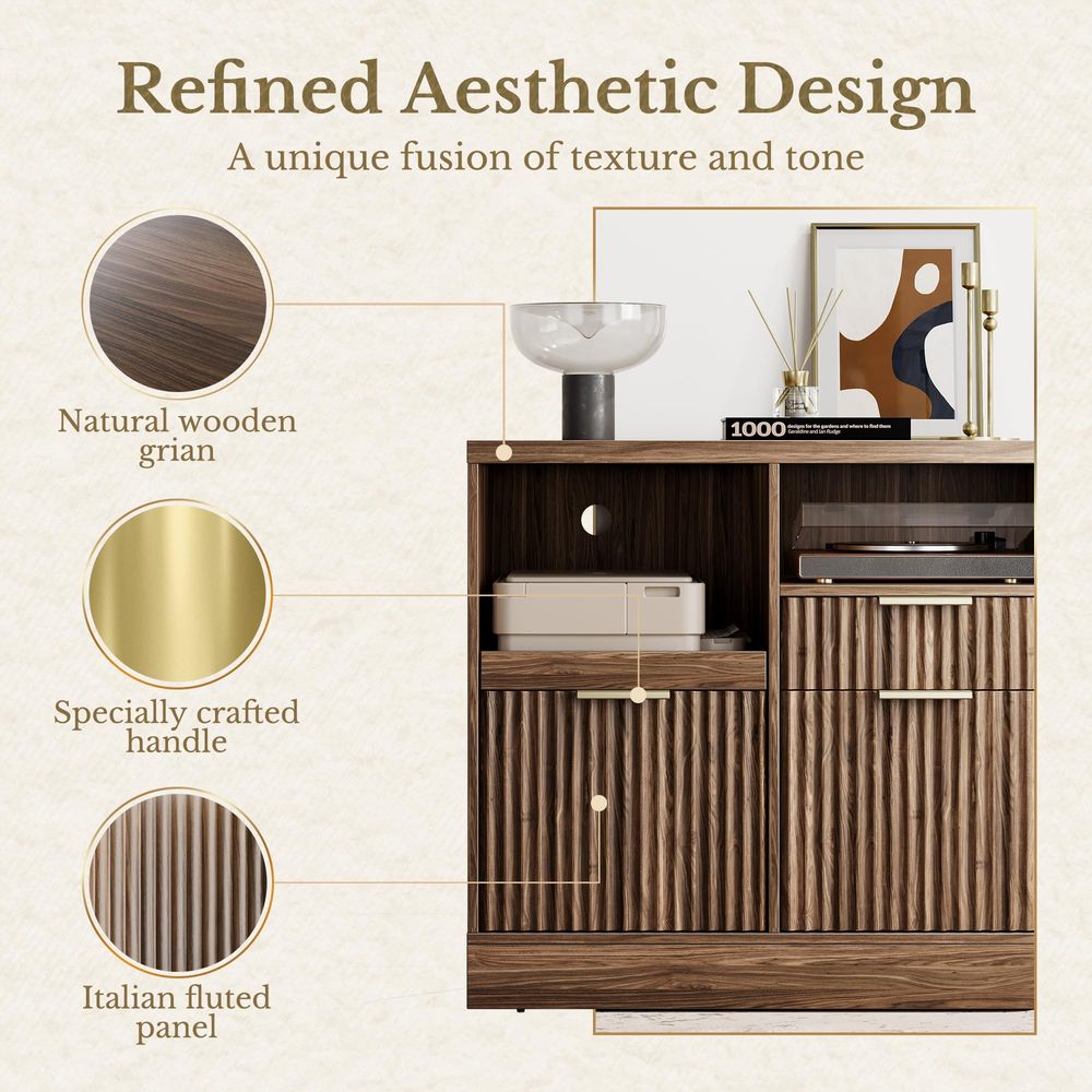 Drawer File Cabinet, Fluted Wo - File Cabinet Lateral บทวิจารณ์และราคา