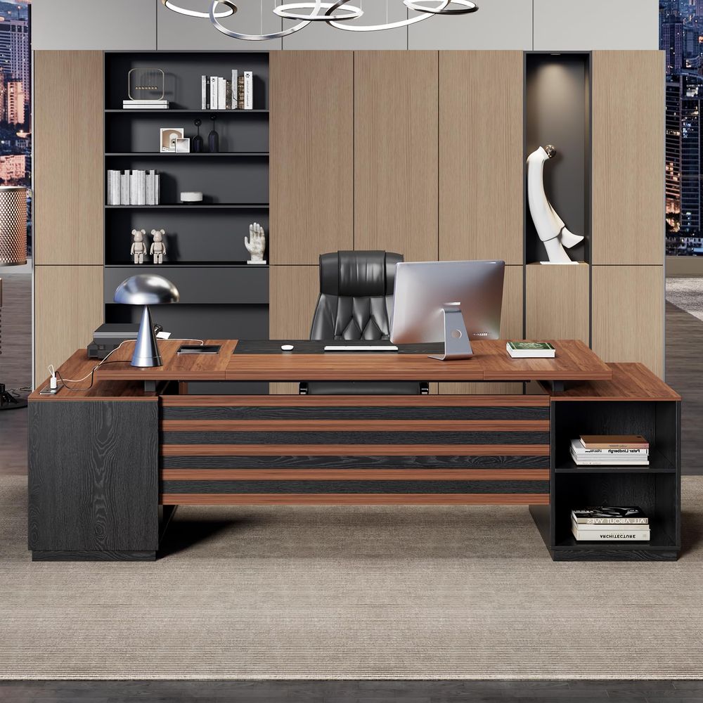 Executive LShaped Desk with St - File Cabinet Lateral บทวิจารณ์และราคา