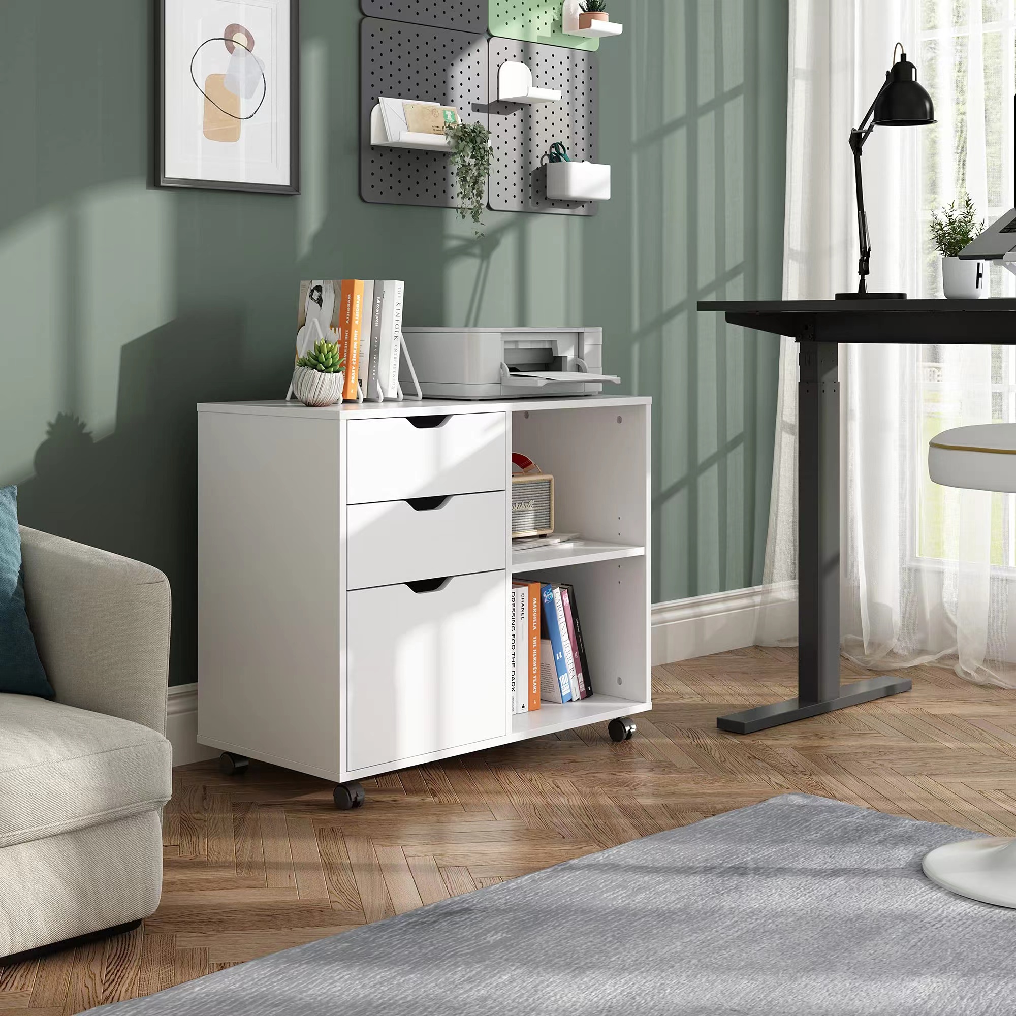 3-Drawer Wood File Cabinet, Mo - File Cabinet Lateral บทวิจารณ์และราคา