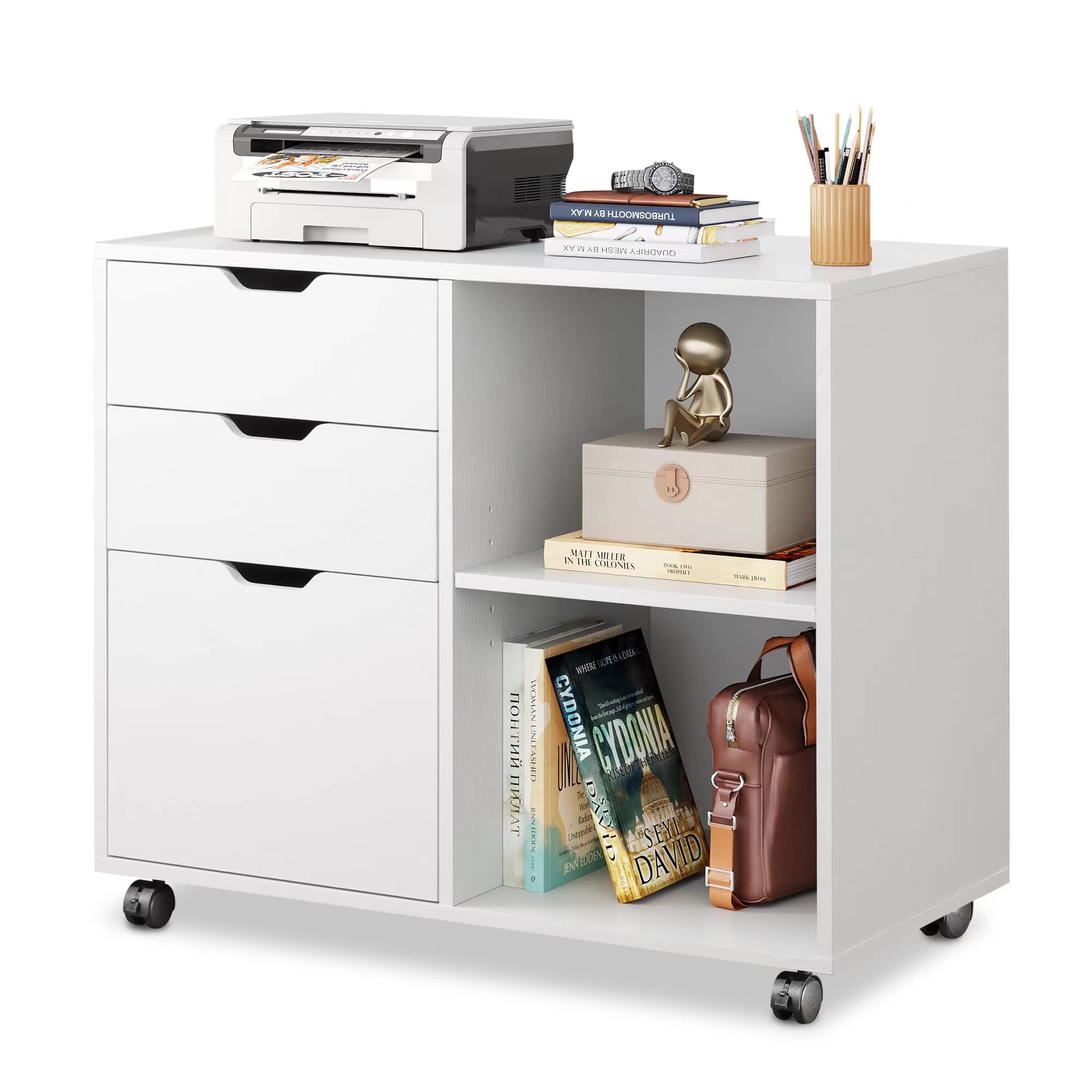 3-Drawer Wood File Cabinet, Mo - File Cabinet Lateral บทวิจารณ์และราคา