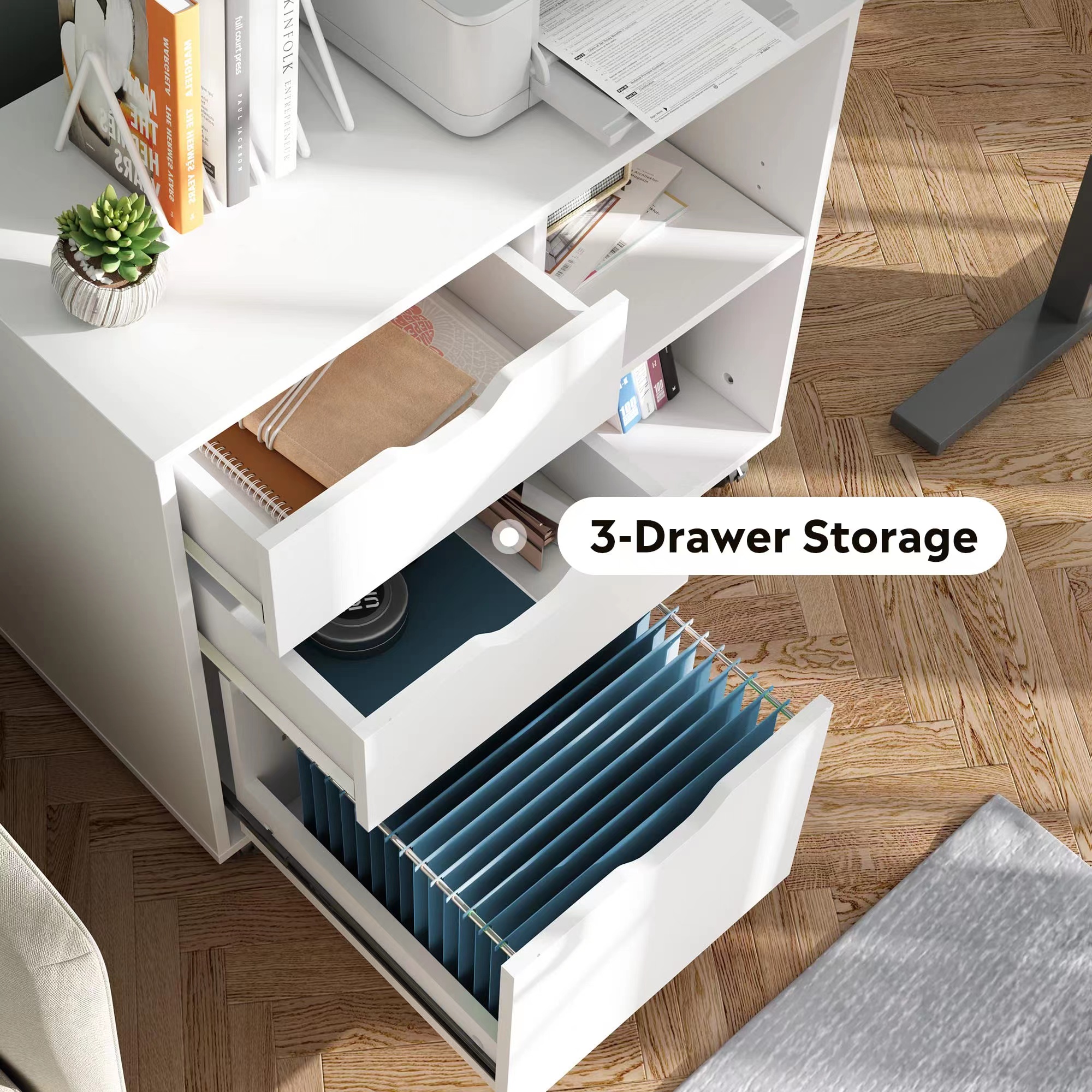 3-Drawer Wood File Cabinet, Mo - File Cabinet Lateral บทวิจารณ์และราคา